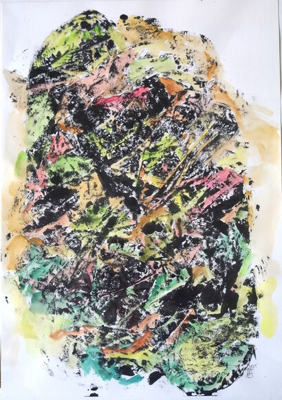 folded landscape - paperprint 3 - a Paint Artowrk by Eck Martin
